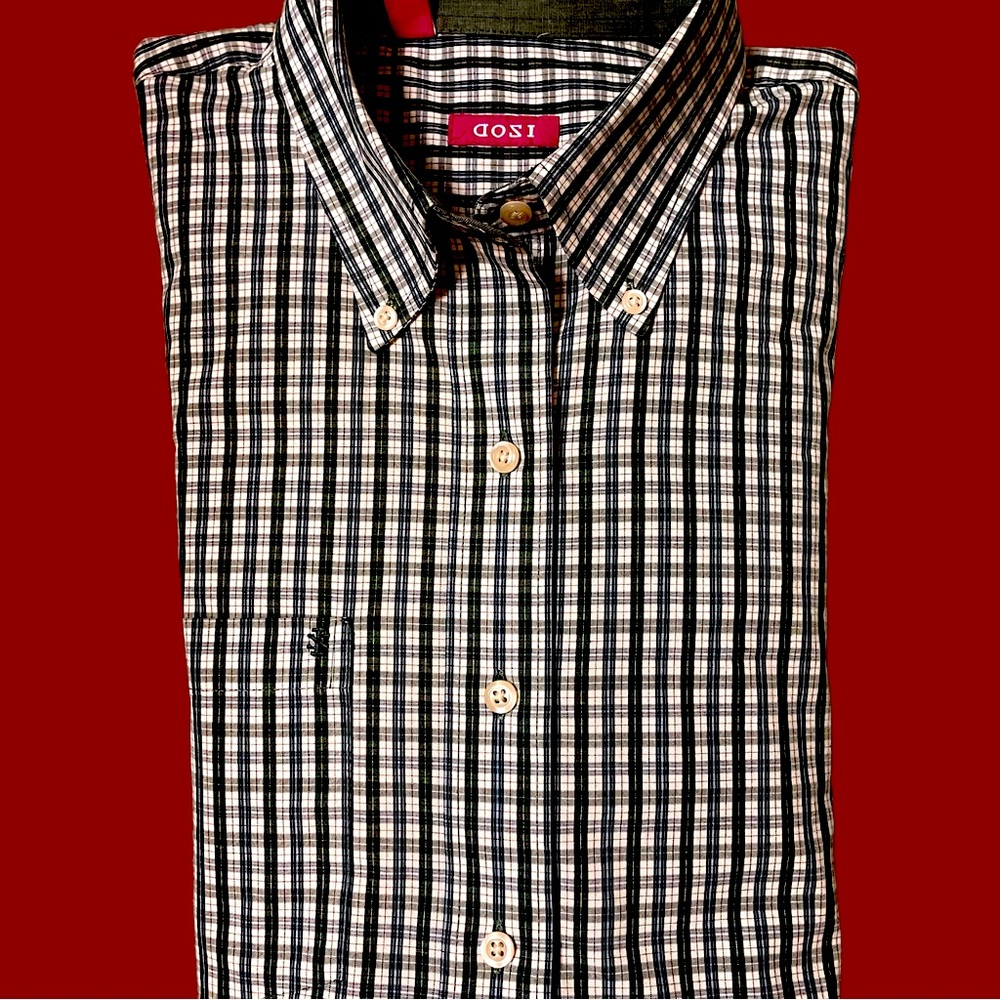 Izod Long sleeve Button Down Collar Shirt  Large